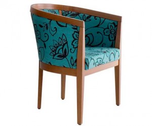 Maxima Tub Chair C548. Clear Natural Timber Leg Frame. Any Fabric Colour